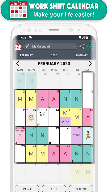 Work Shift Calendar Mod Apk